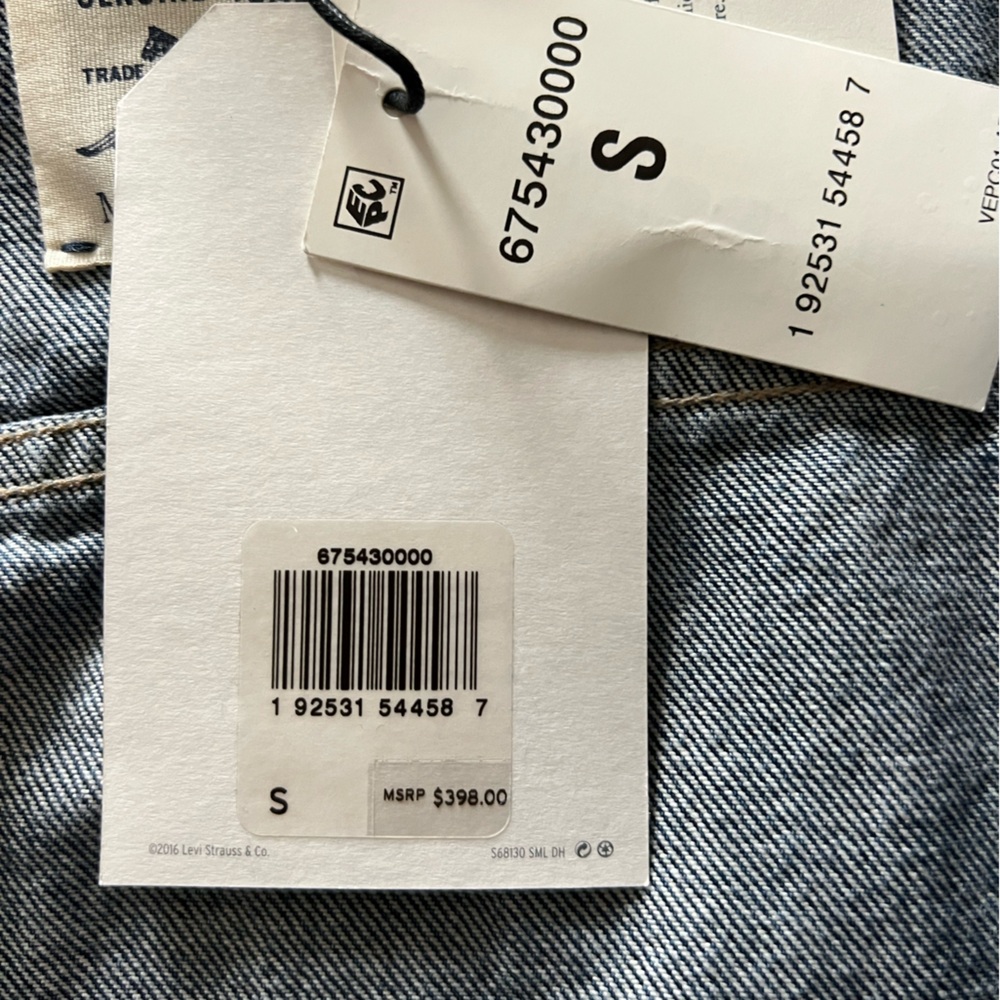 NWT Levi’s Jean Jacket Striped Sweater Poncho Small - Picture 12 of 12